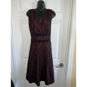 Bella Rose Womens Sleeveless Party Dress Lace Sequins Holiday A-line Size 14